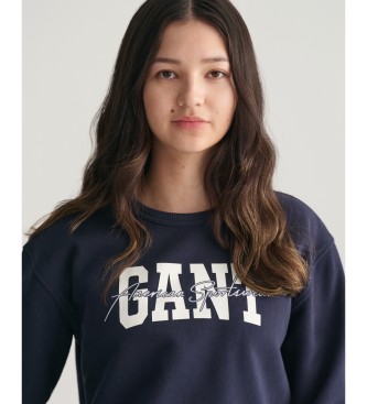 Gant Felpa girocollo per adolescenti con scritta Arch Navy