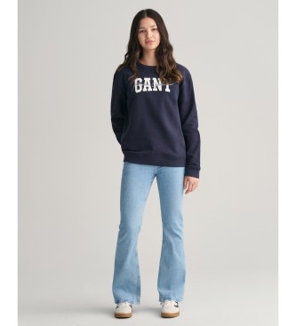 Gant Felpa girocollo per adolescenti con scritta Arch Navy