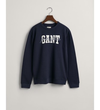 Gant Felpa girocollo per adolescenti con scritta Arch Navy