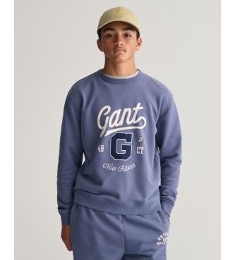 Gant Grafisches Sweatshirt mit Rundhalsausschnitt blau