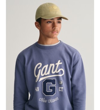 Gant Grafisch crew neck sweatshirt blauw
