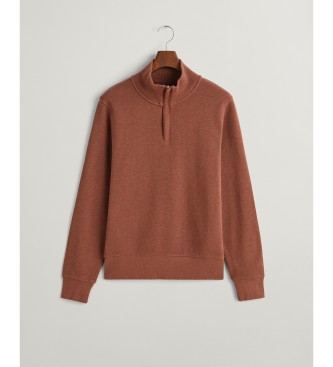Gant Sacker Rib half-zip sweatshirt reddish brown