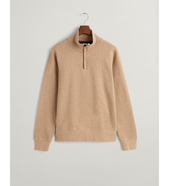 Gant Sacker Rib half-zip sweatshirt brown