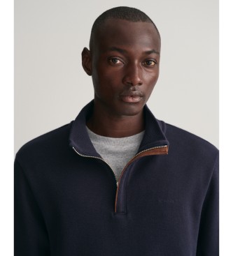 Gant Sacker Rib half zip navy sweatshirt