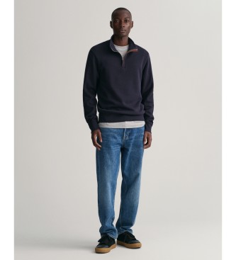 Gant Sacker Rib half zip navy sweatshirt