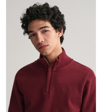 Gant Sacker Rib sweatshirt med halv dragkedja rd