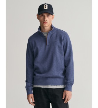 Gant Sacker Rib half-zip sweatshirt bleu