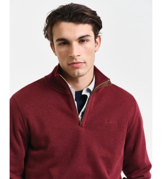 Gant Pull Sacker Rib half-zip burgundy