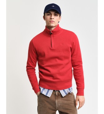 Gant Sacker Rib sweatshirt med halv lynls rd