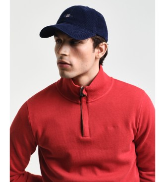 Gant Sudadera Sacker Rib con media cremallera rojo