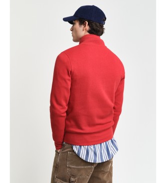 Gant Sacker Rib sweatshirt med halv lynls rd