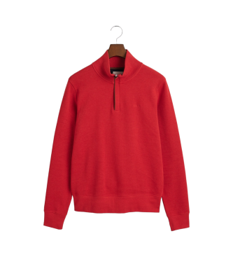 Gant Sacker Rib sweatshirt med halv lynls rd