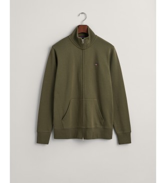 Gant Shield zip hoodie green