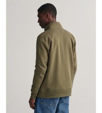 Gant Shield zip hoodie green