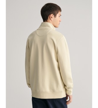 Gant Beige Shield sweatshirt med lynls