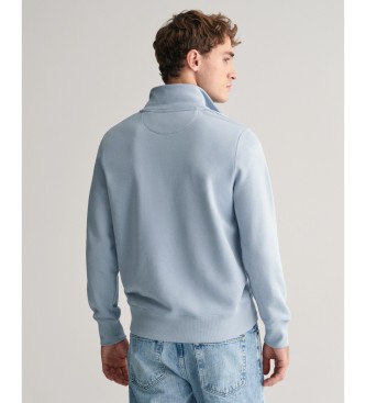 Gant Shield sweatshirt med halv lynls, bl