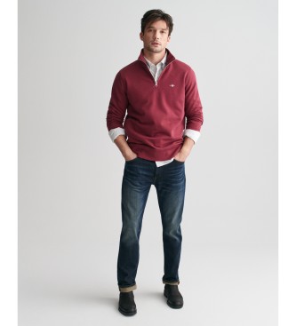 Gant Shield Half Zip Sweatshirt kastanjebruin