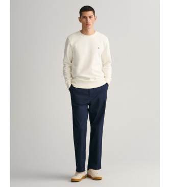 Gant Shield sweatshirt med rund hals, hvid