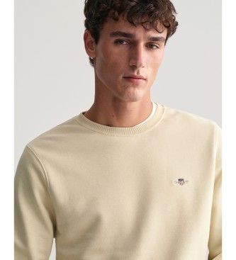 Gant Shield sweatshirt med rund halsringning beige