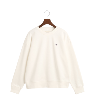 Gant Shield sweatshirt med rund halsringning vit