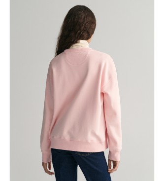 Gant Shield sweatshirt med rund halsringning rosa