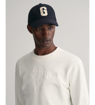 Gant Tonal Shield sweatshirt med rund halsringning off-white