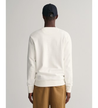 Gant Tonal Shield Sweatshirt mit Rundhalsausschnitt off-white