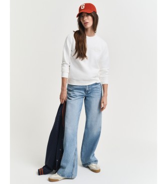 Gant Sweat-shirt Tonal Shield à col rond blanc cassé