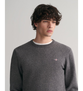 Gant Round-necked jumper in very fine grey sheep's wool