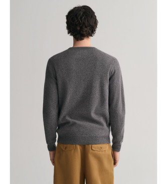 Gant Round-necked jumper in very fine grey sheep's wool