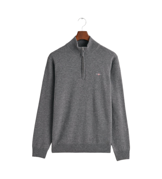 Gant Pull en coton avec demi-fermeture clair Dcontract gris