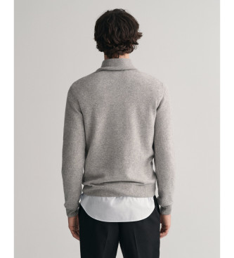 Gant Very fine sheep's wool pullover with grey half zip