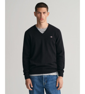 Gant Jersey de cuello de pico negro