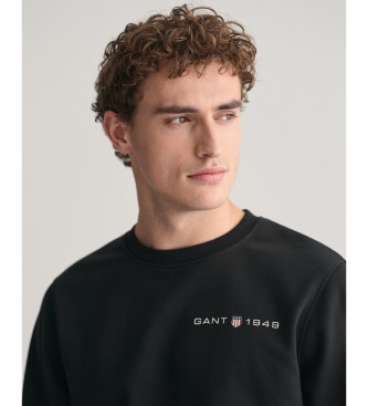 Gant Sudadera de cuello redondo con estampado grfico negro