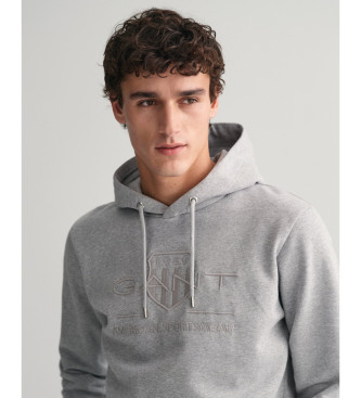 Gant Sudadera con capucha Tonal Archive Shield gris