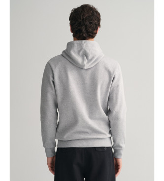 Gant Tonal Archive Shield hoodie grey