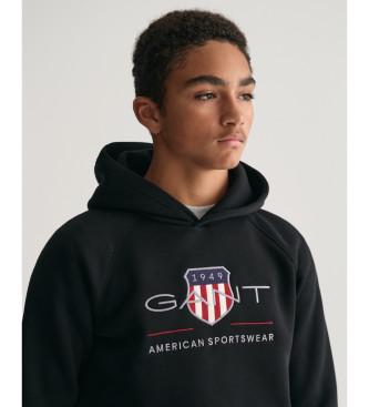 Gant Archief Shield hoodie zwart