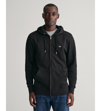 Gant Shield hooded zip hoodie black