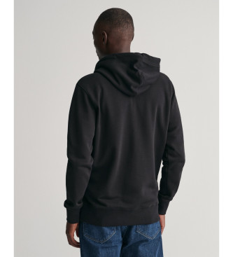 Gant Shield hooded zip hoodie black