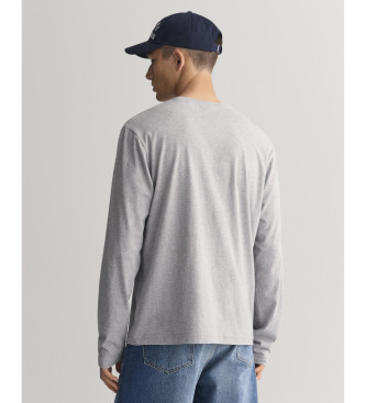 Gant T-shirt a maniche lunghe con scudo grigio