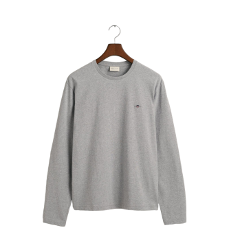 Gant T-shirt a maniche lunghe con scudo grigio