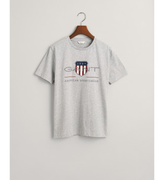 Gant T-shirt grigia con scudo d'archivio