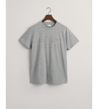 Gant Ton-sur-ton Shield T-shirt grijs