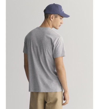 Gant T-shirt aderente con scudo grigio