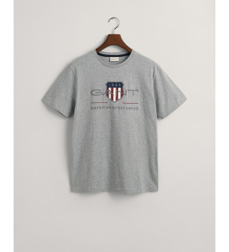 Gant T-shirt grigia con scudo d'archivio