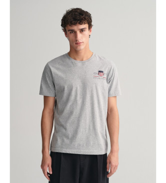 Gant T-shirt Archive Shield con ricamo grigio