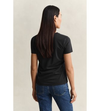 Gant Camiseta Lisa Cuello en V negro