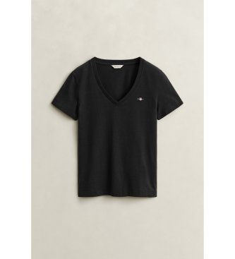 Gant Camiseta Lisa Cuello en V negro