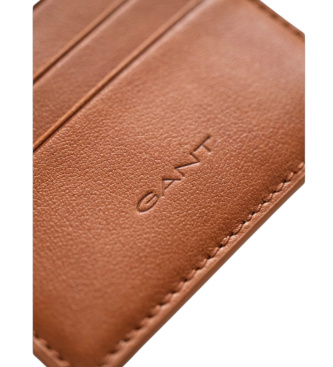 Gant Porta-cartões de couro castanho mogno
