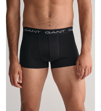 Gant Paket 3 črnih boksarskih hlač z logotipom